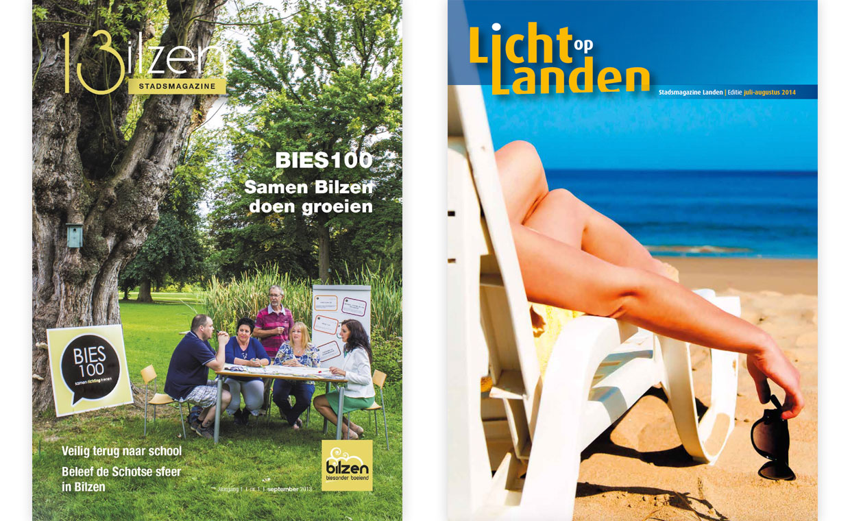 Concept, creatie & productie stadsmagazines '13' en 'Licht op Landen'